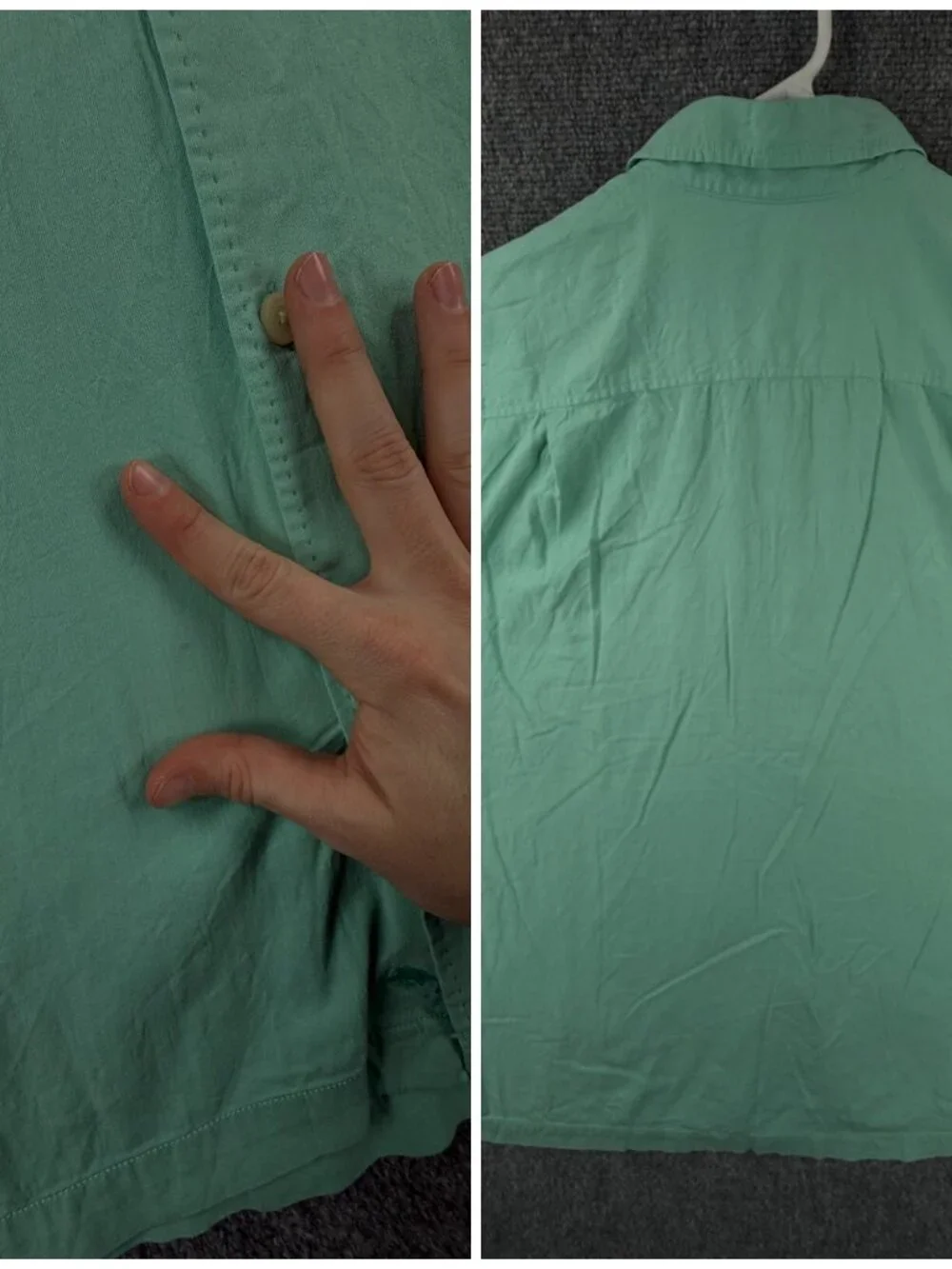 Tommy Bahama Silk Cotton Spandex Button Up Shirt Short Sleeve Light Green 2XL